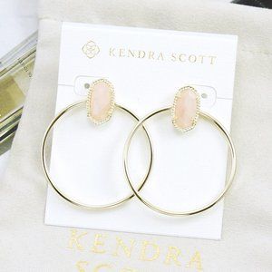 Kendra Scott Mayra Rose Quartz Earrings Gold tone